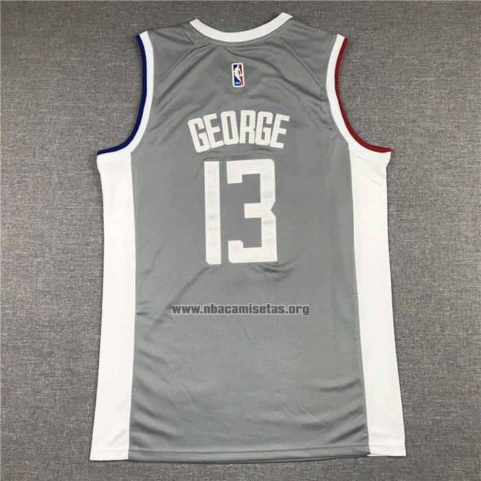 Camiseta Los Angeles Clippers Paul George NO 13 Earned 2020-21 Gris